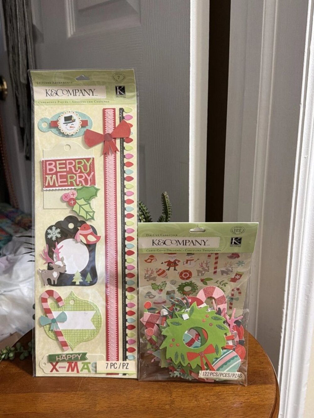 K&Company Die-Cut Cardstock & Acetate Embellishments, Mod Christmas - 2 Packages